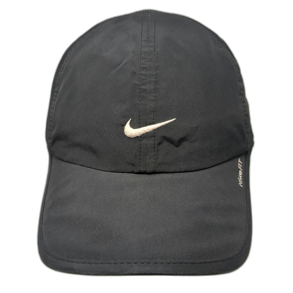 Nike Baseball Cap Black One Size NikeFIT Moisture Wicking Adjustable Strap Hat